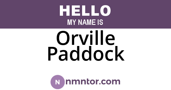 Orville Paddock