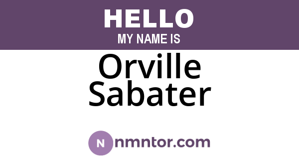 Orville Sabater