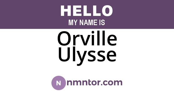 Orville Ulysse