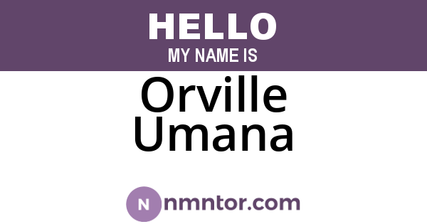 Orville Umana