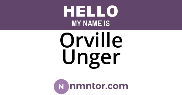 Orville Unger