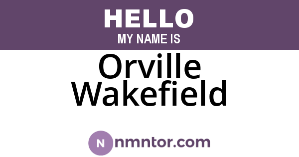 Orville Wakefield