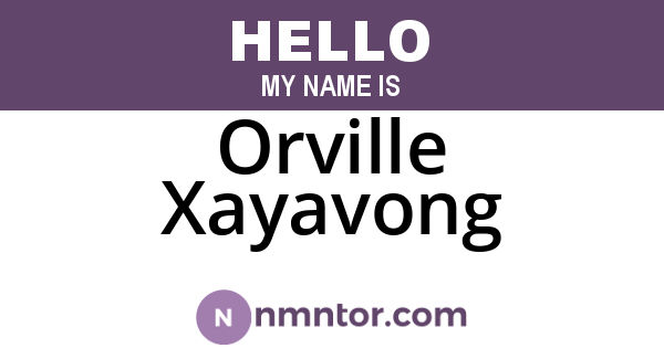 Orville Xayavong