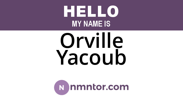 Orville Yacoub