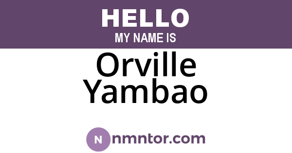Orville Yambao