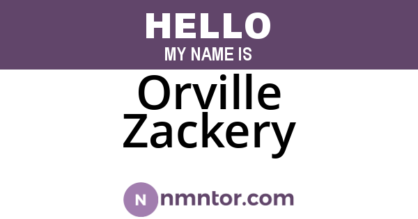 Orville Zackery