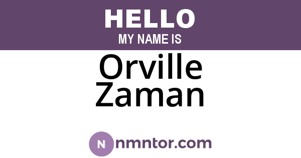 Orville Zaman