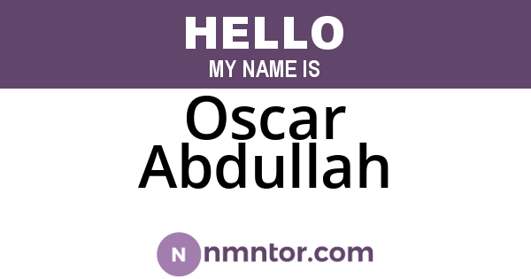 Oscar Abdullah