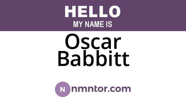 Oscar Babbitt
