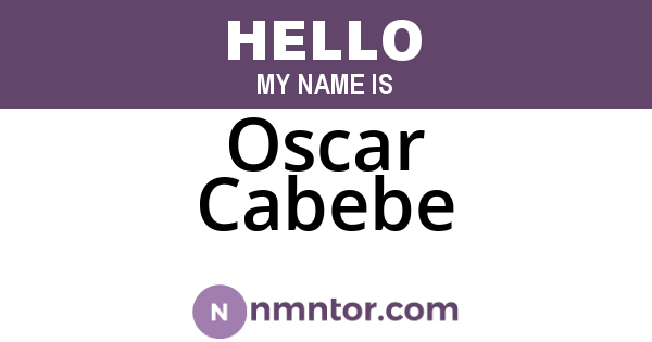 Oscar Cabebe