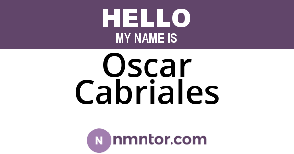 Oscar Cabriales