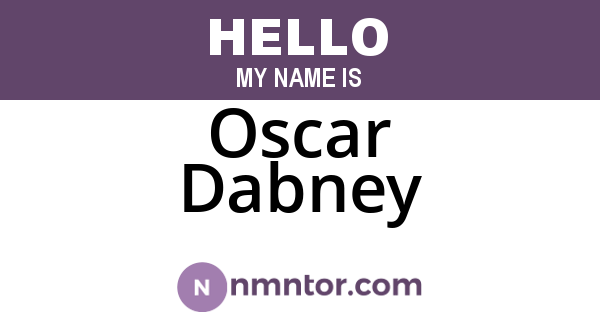 Oscar Dabney