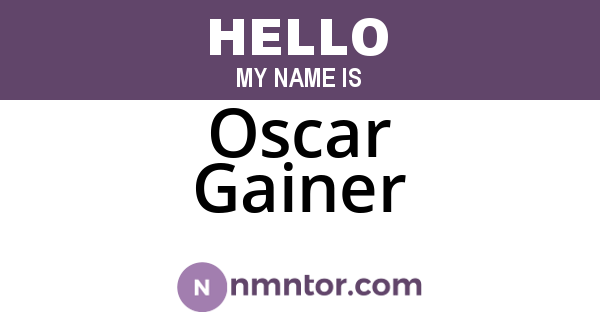 Oscar Gainer