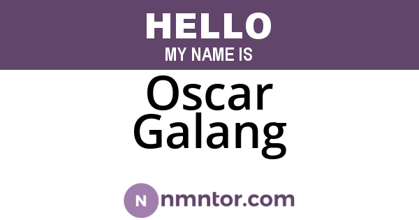 Oscar Galang