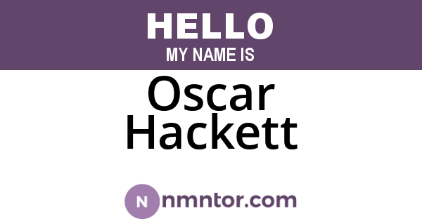 Oscar Hackett