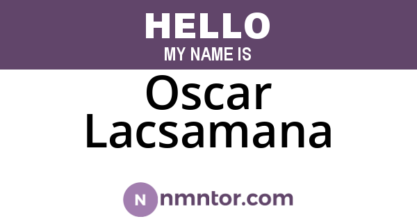 Oscar Lacsamana