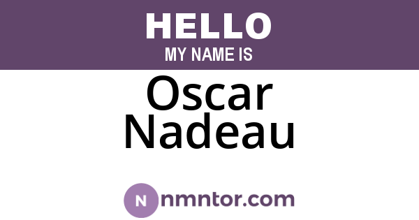 Oscar Nadeau