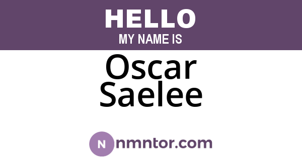 Oscar Saelee
