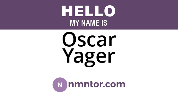 Oscar Yager