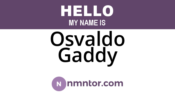 Osvaldo Gaddy