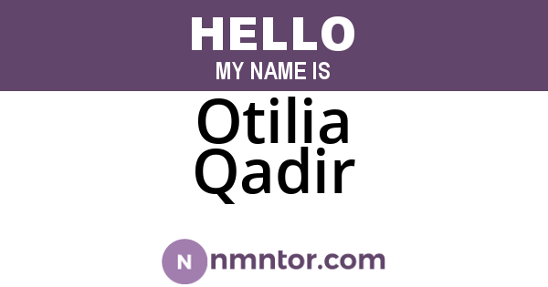 Otilia Qadir