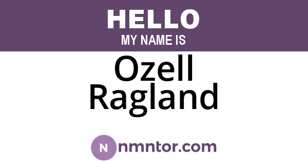 Ozell Ragland