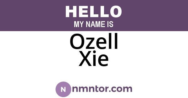 Ozell Xie
