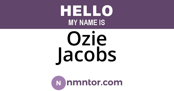 Ozie Jacobs
