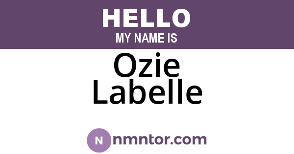 Ozie Labelle