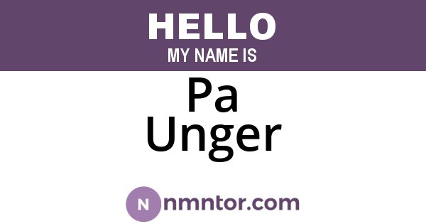 Pa Unger