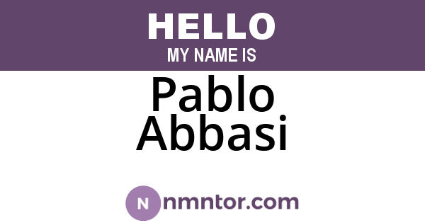 Pablo Abbasi