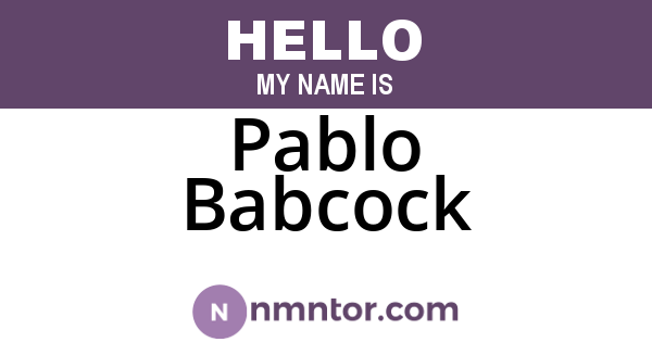 Pablo Babcock