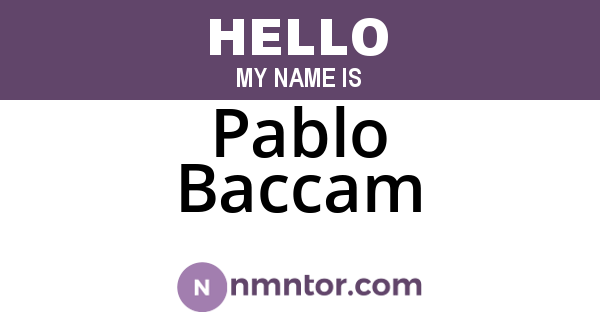 Pablo Baccam