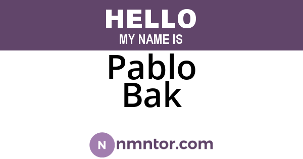 Pablo Bak