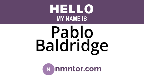 Pablo Baldridge