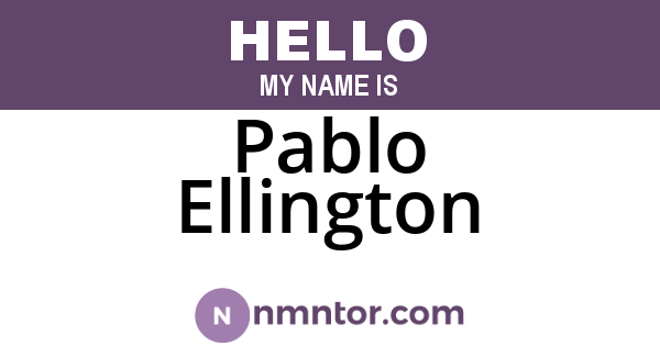 Pablo Ellington