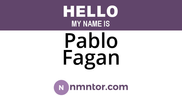 Pablo Fagan