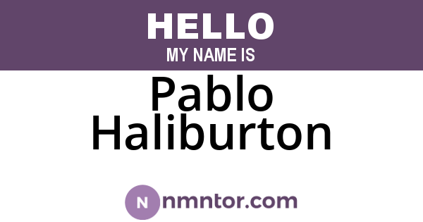 Pablo Haliburton