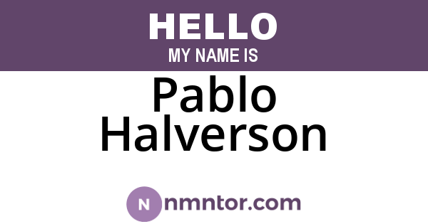 Pablo Halverson