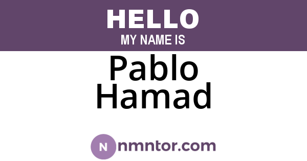 Pablo Hamad