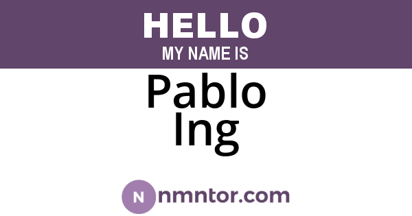 Pablo Ing
