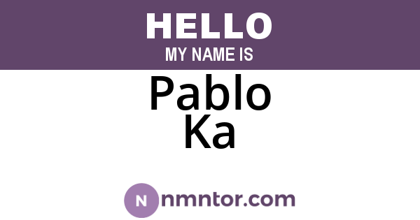 Pablo Ka