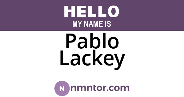 Pablo Lackey