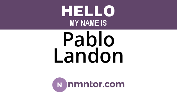 Pablo Landon