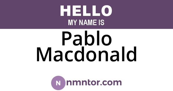Pablo Macdonald
