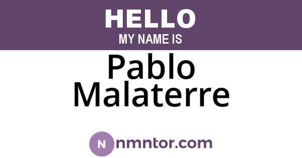 Pablo Malaterre