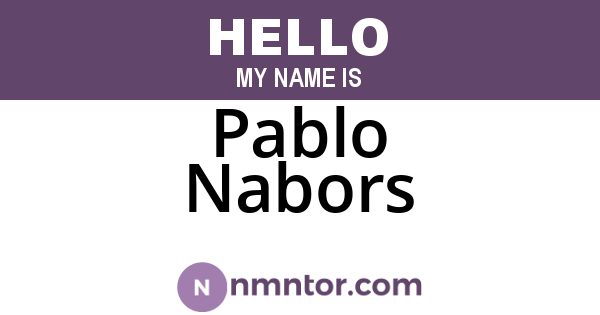 Pablo Nabors