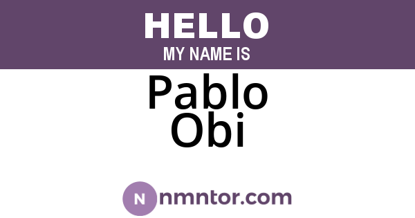 Pablo Obi
