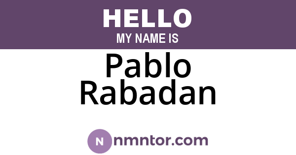 Pablo Rabadan