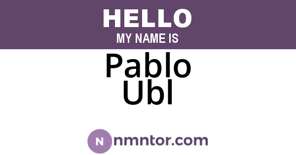 Pablo Ubl